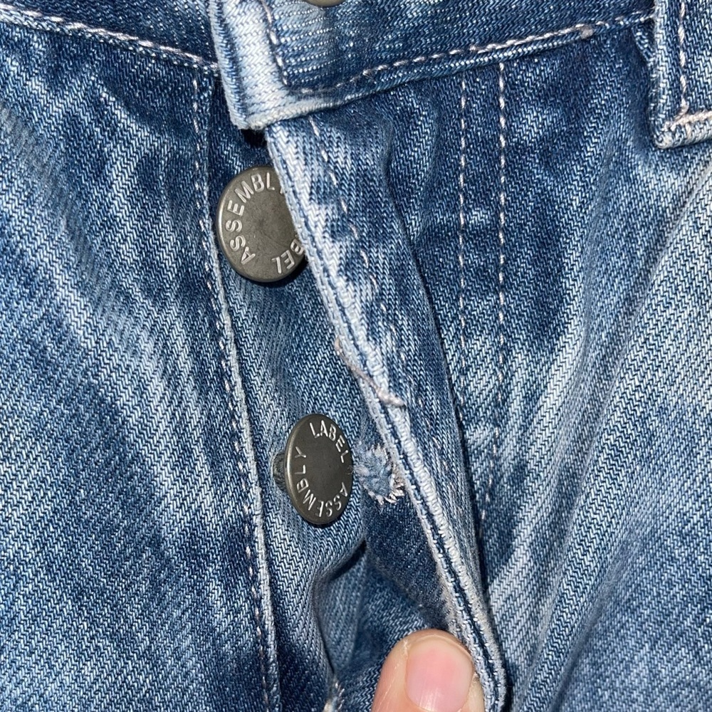 ASSEMBLY LABEL x REVOLVE High Rise Button Fly Straight Leg Jeans Size 8 - Picture 9 of 13